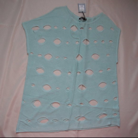 GABBY ISABELLA Women's Top  SIZE- L,XL Surf Blue TOP KNIT 100% Viscose - Picture 5 of 16